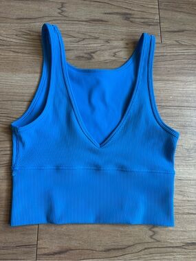 Lululemon Ribbed Crop Tank - Bright Blue